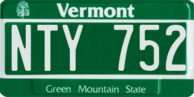 VT license plate NTY752