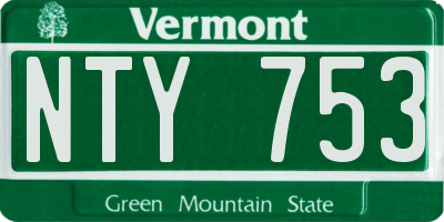 VT license plate NTY753