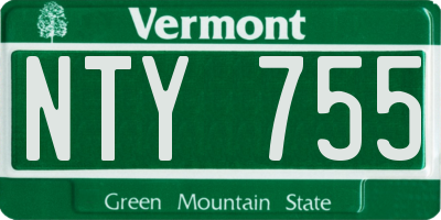 VT license plate NTY755