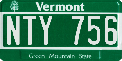VT license plate NTY756