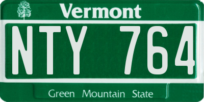 VT license plate NTY764
