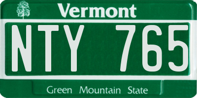 VT license plate NTY765