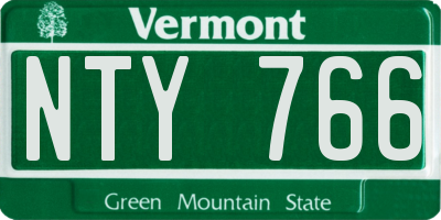 VT license plate NTY766
