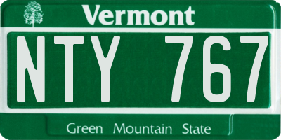 VT license plate NTY767