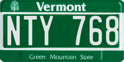 VT license plate NTY768