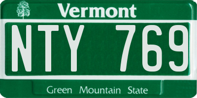 VT license plate NTY769