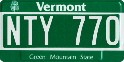 VT license plate NTY770