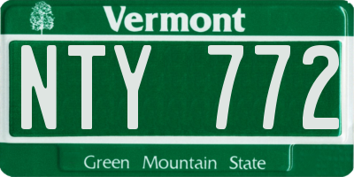 VT license plate NTY772