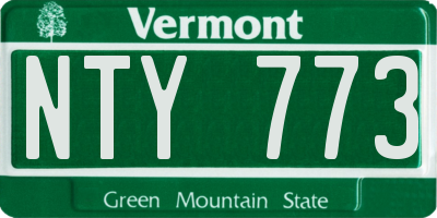 VT license plate NTY773