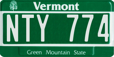 VT license plate NTY774
