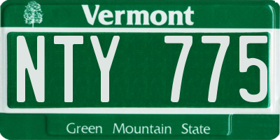 VT license plate NTY775