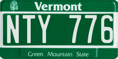 VT license plate NTY776