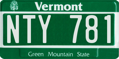 VT license plate NTY781