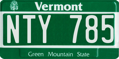 VT license plate NTY785