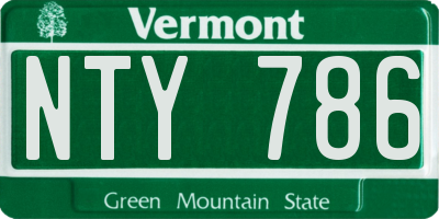 VT license plate NTY786