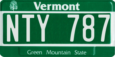 VT license plate NTY787