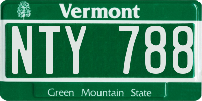 VT license plate NTY788