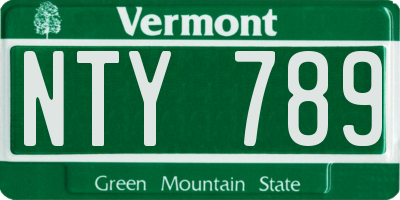 VT license plate NTY789