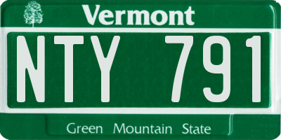 VT license plate NTY791
