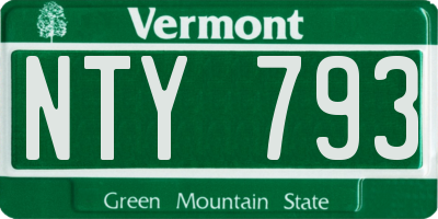 VT license plate NTY793