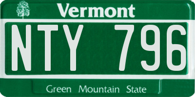 VT license plate NTY796