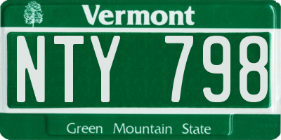 VT license plate NTY798