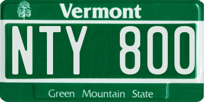 VT license plate NTY800