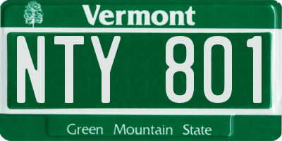 VT license plate NTY801