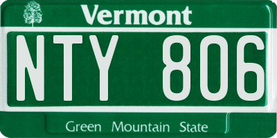 VT license plate NTY806