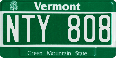 VT license plate NTY808