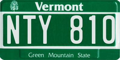 VT license plate NTY810