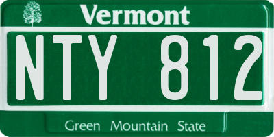 VT license plate NTY812