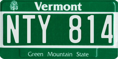 VT license plate NTY814