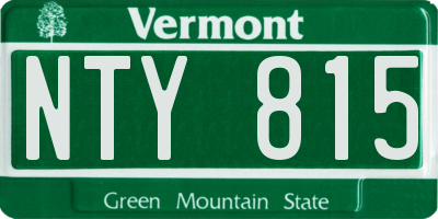 VT license plate NTY815