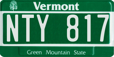 VT license plate NTY817