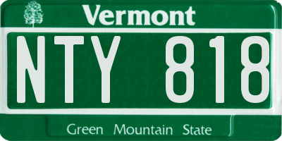 VT license plate NTY818