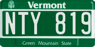 VT license plate NTY819