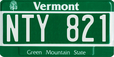 VT license plate NTY821