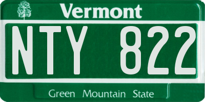 VT license plate NTY822
