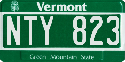 VT license plate NTY823