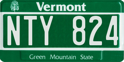 VT license plate NTY824