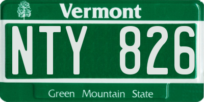 VT license plate NTY826