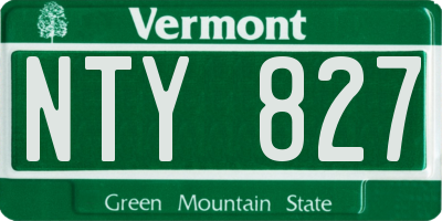 VT license plate NTY827