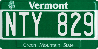 VT license plate NTY829