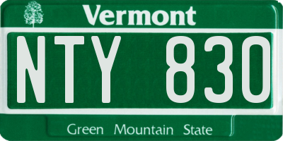 VT license plate NTY830