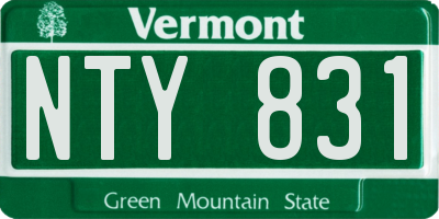 VT license plate NTY831