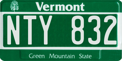 VT license plate NTY832