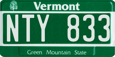 VT license plate NTY833