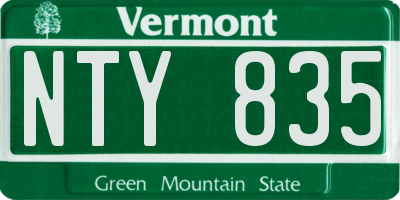 VT license plate NTY835
