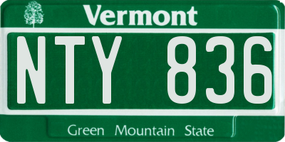 VT license plate NTY836